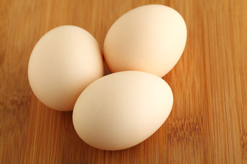 eggs on wooden background