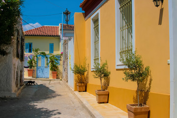 Traditional colorful street in Plaka, Athens - 51698889