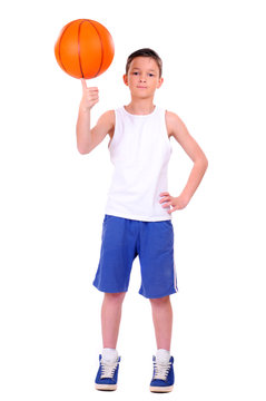 child playing basketball