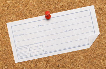 Receipt Cork Board