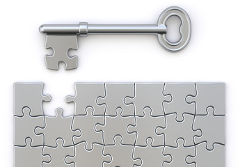 Key with puzzle