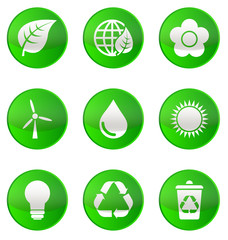 Ecological Icons on green