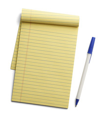 Yellow Paper Pad and Pen