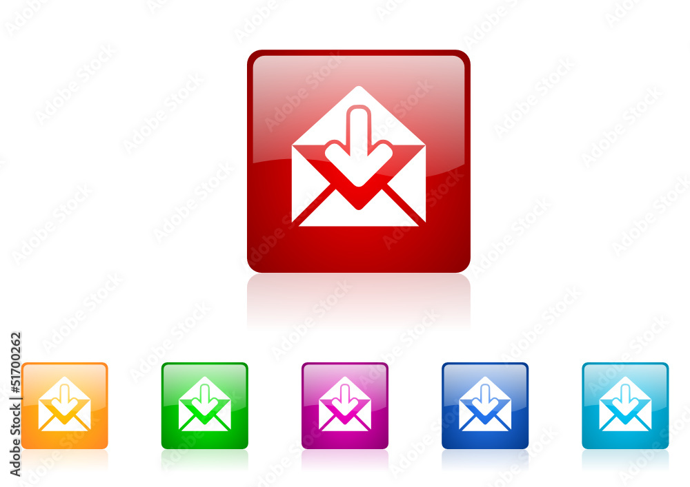 Poster mail vector glossy web icon set