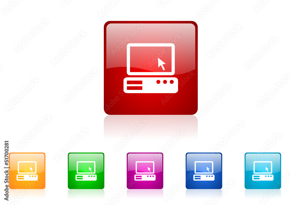 Aufkleber pc vector glossy web icon set