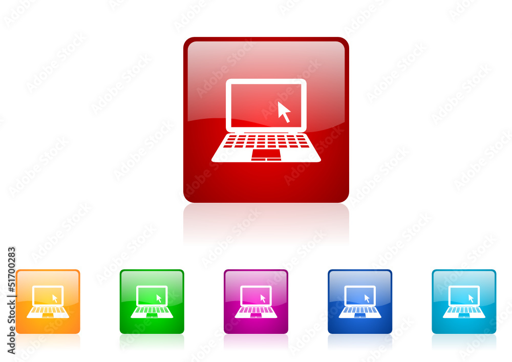 Aufkleber notebook vector glossy web icon set