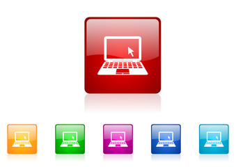 notebook vector glossy web icon set