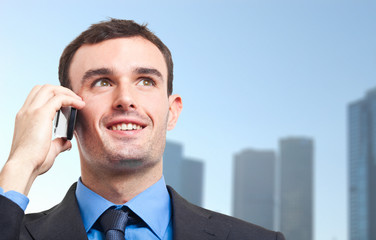 Businessman talking on the cell phone
