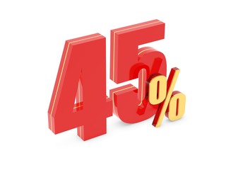 45 Percent off - red symbol