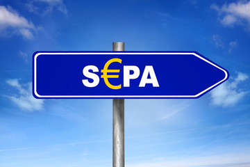 Schild mit SEPA