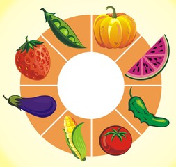 Fruit and vegetables circle