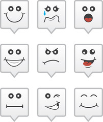 Obraz premium Speech bubble icons with various faces
