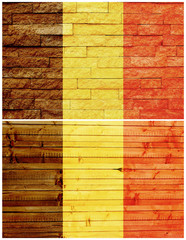 Vintage wall flag of Belgium