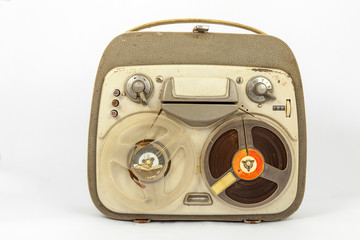 vintage old portable tape recorder