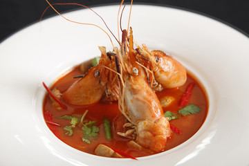 Thai Food Tom Yum Goong,Thai popular soup.