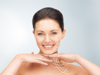 face and hands of beautiful woman