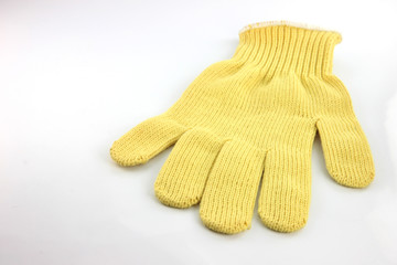 Yellow gloves.