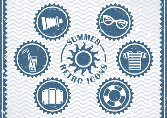 Summer retro icons
