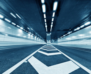 Abstract speed motion in urban highway road tunnel