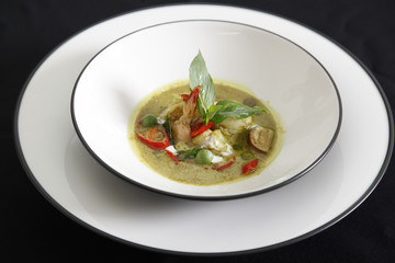 Shrimp green curry, Thai food.