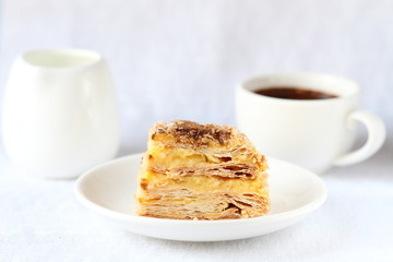 Napoleon cake and  tea