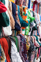 Colorful shawls and scarfs