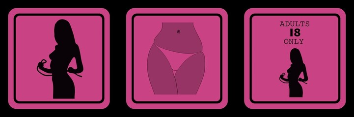 Contenu pour adultes en 3 panneaux