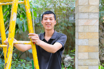 worker on ladder