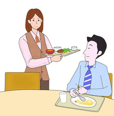 ビジネスマンのランチタイム