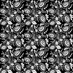 Easter seamless monochrome pattern