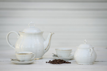 Set de cafe original, cubano, amargo. Tasa, tetera, azucarera.