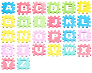 A-Z Learning blocks isolated over white