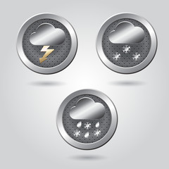 Set of weather icon buttons