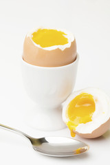 Boiled egg in an egg cup