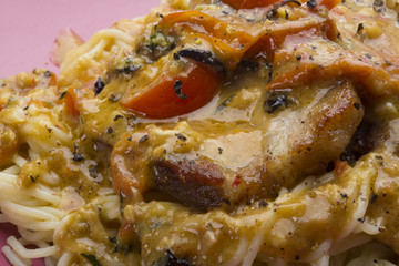 Pasta with pork