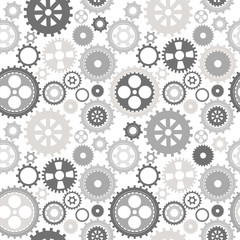 Gear cog silhouette seamless pattern