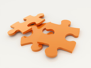 Orange puzzle isolated