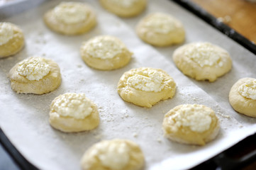 Ball dough on the tray