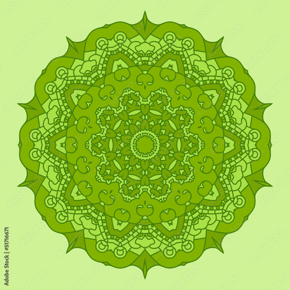 Poster Vector Green Round Decorative Design Element