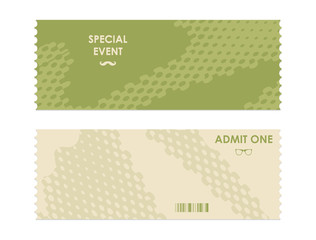 vector paper ticket with hipster elements