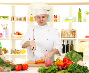 Chef cooking in kitchen