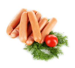 Sausages isolated on white