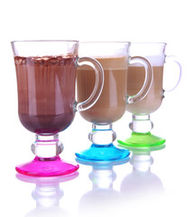 Layered coffee isolated on white