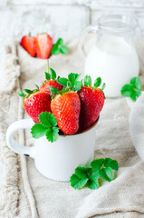 Fresh strawberries in a Cup