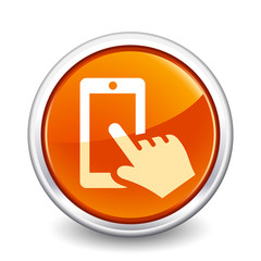 button orange smartphone