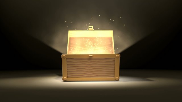 Magical box, zoom-in animation.	