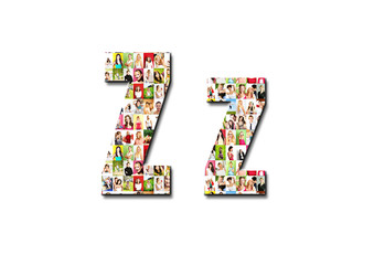 lot of people portraits - letter Z large size
