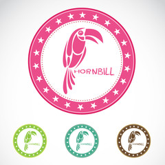 Set of vector hornbill label on white background © yod67