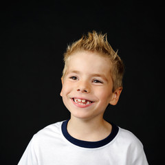 Happy laughing little boy