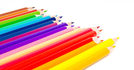 Fototapeta premium Colour pencils isolated on white background